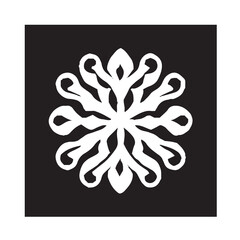 Christmas Winter Snowflake Illustration Black and White
