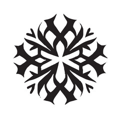 Christmas Winter Snowflake Illustration Black and White
