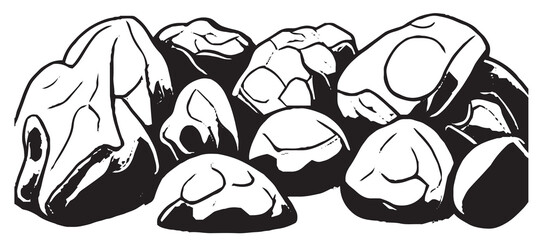 Black and White Rock Illustration