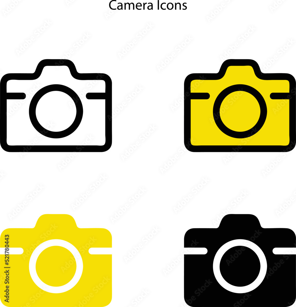 Aufkleber camera icon apps. camera icon sign. camera icon web. camera icon mobile.