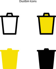 dustbin icons isolated on white background. dustbin icon trendy and modern dustbin symbol for logo, web, app, UI. dustbin icon simple sign. icon flat vector illustration for graphic