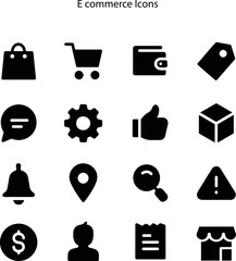 illustration vector graphic of e-commerce icons, perfect for website mobile apps, the set design of e-commerce icons, shopping icons.