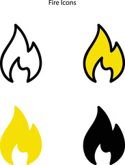 Fire icon design isolated on white background. Fire icon apps. Fire icon sign. Fire icon web.