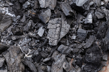 Natural charcoal texture background. Close-up