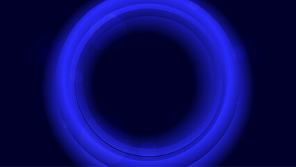 Neon Blue Ripple Light on the Dark Background, with Bokeh