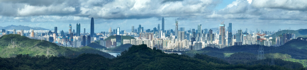 Obraz premium Aerial view of landscape in shenzhen city, China