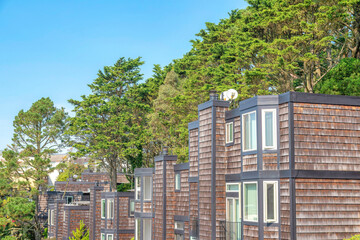 Apartment complex at San Francisco, California with trees at the back