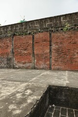 Low-angle view of an ancient building on a sunny day