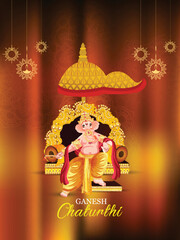 Happy ganesh chaturthi celebration greeting card