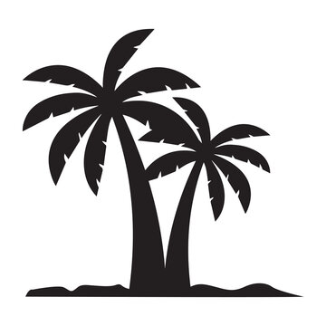 Palm trees silhouette vector