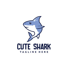 Shark logo mascot design illustration