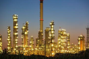 Oil​ refinery​ and​  plant and tower column of Petrochemistry industry in oil​ and​ gas​ ​industrial