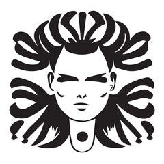 Woman Face Illustration for Hair Salloon