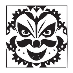 Evil Clown Black and White