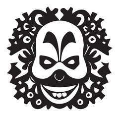 Evil Clown Black and White