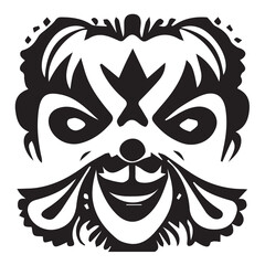 Evil Clown Black and White