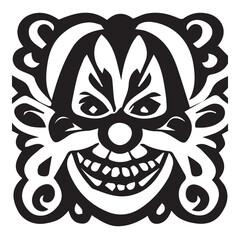 Fototapeta premium Evil Clown Black and White
