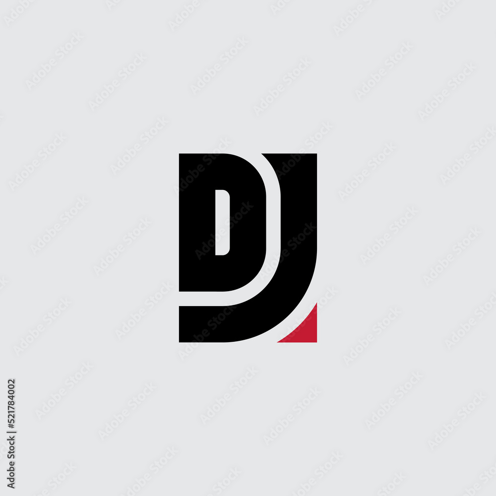 Poster dj logo. jd - initials. d and j - monogram or logotype. j and d - vector design element or icon.