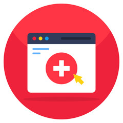 Editable design icon of medical website