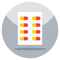 An editable design icon of pills strip