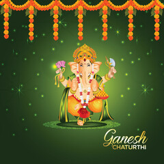Happy ganesh chaturthi celebration greeting card