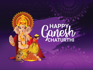 Happy ganesh chaturthi celebration greeting card