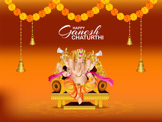 Happy ganesh chaturthi celebration greeting card