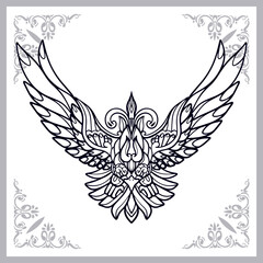 Phoenix bird zentangle arts isolated on white background