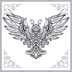 Phoenix bird zentangle arts isolated on white background