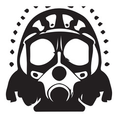 Gas Mask Black and White