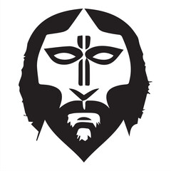 Jesus Black and White Illustration
