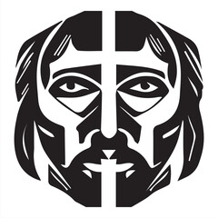 Jesus Black and White Illustration