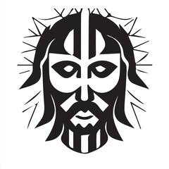 Jesus Black and White Illustration