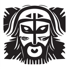 Jesus Black and White Illustration