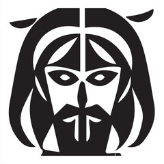 Jesus Black and White Illustration