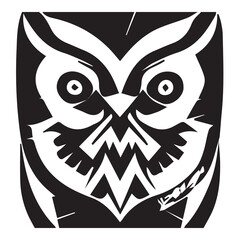Owl Black and White