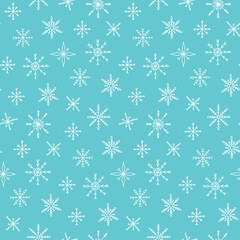 Snowflack vector seamless pattern. Winter background for christmas decoration