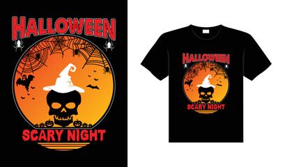 Halloween horror vintage t-shirt design, scary print template vector graphics, high-quality typography illustration shirt design
