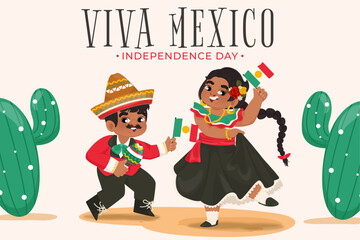 Mexico Independence Day Background (Viva Mexico). September, 16 Independence of Mexico. Dia 16 de Septiembre, Independencia de Mexico. Vector Illustration.
