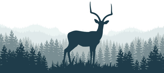Best Impala In Forest Vector Illustration On Focus