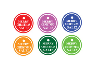 set of sale labels merry christmas