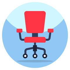 Flat design icon of swivel chair