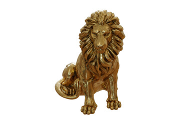 Golden lion isolated 3d rendering png