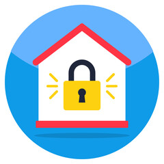 Fototapeta na wymiar Editable design icon of locked home