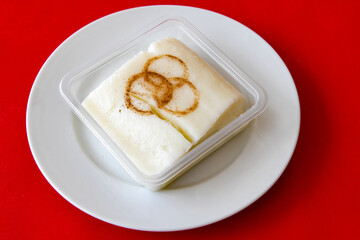 Table scene of assorted take out or delivery foods. Traditional Turkish cuisine. Various Turkish desert and cake. Top down view on a table.