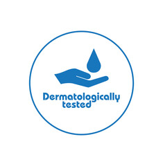 Dermatologically tested icon on white background