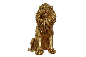 Golden lion isolated 3d rendering png