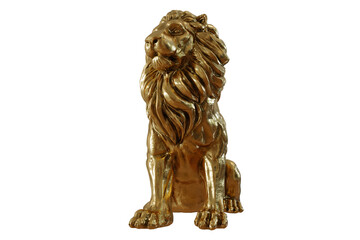 Golden lion isolated 3d rendering png