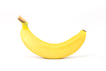 single banana. Bunch of ripe bananas isolated on white background