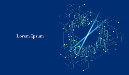 幾何学 抽象 青 黄色 科学 背景 © Naoki Kim